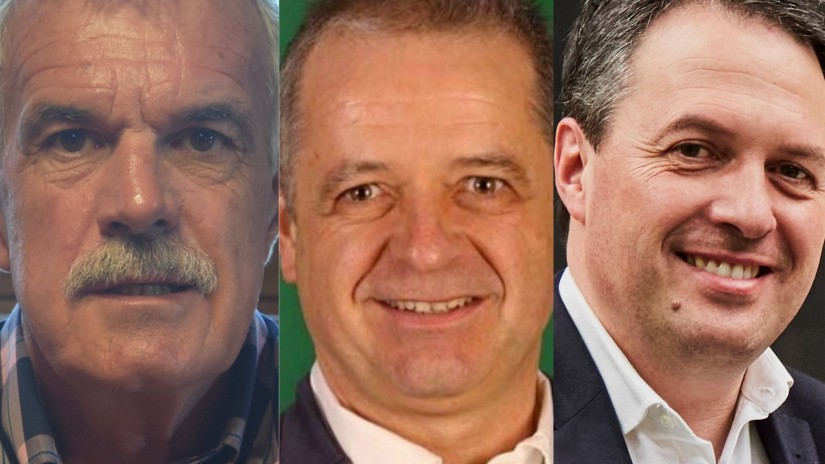 Alain Dubois, Jean Pierre Etcheverry et  Peio Etxeleku, responsables publics et membres d‘EAJ soutiennent Isabelle Pargade et Jean Pierre Harriet, les conseillers départementaux sortants